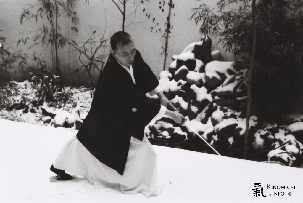 Iaido dans le jardin du Dojo de la Fontaine à Paris - Kinomichi - Noro sensei